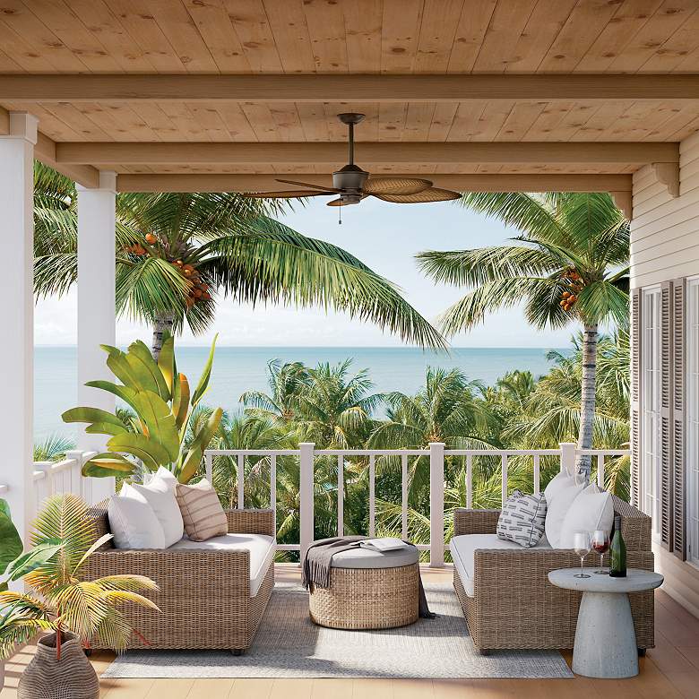 Image 1 56" Kichler Nani Satin Natural Bronze Ceiling Fan in scene