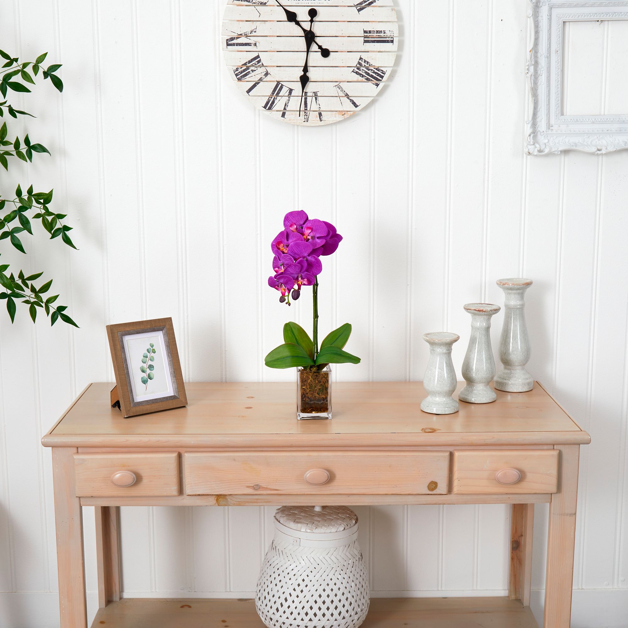 Image 3 24in. Orchid Phalaenopsis Artificial Arrangement in Vase more views