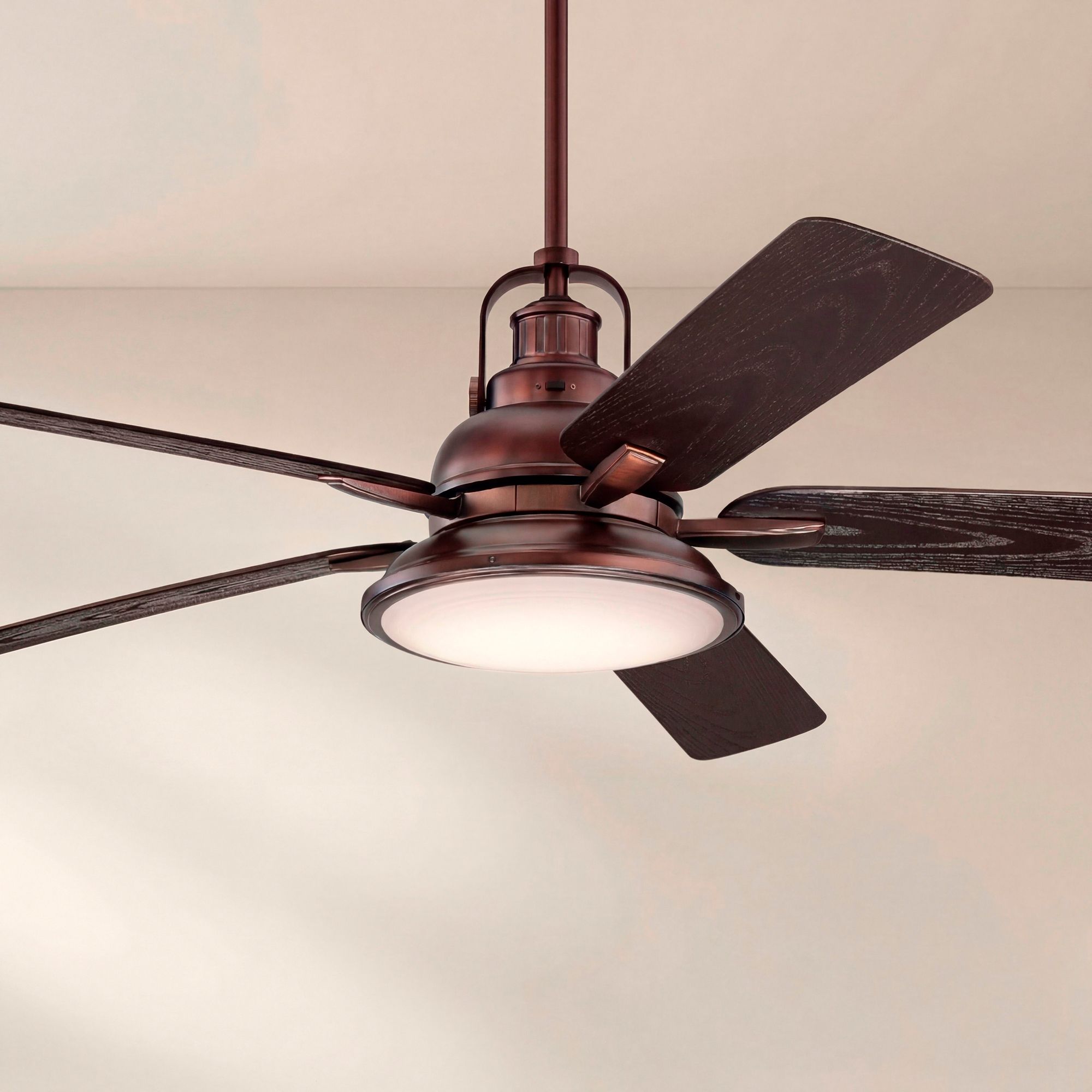 60" Casa Vieja Wind and Sea Bronze LED Wet Rated Ceiling Fan in scene