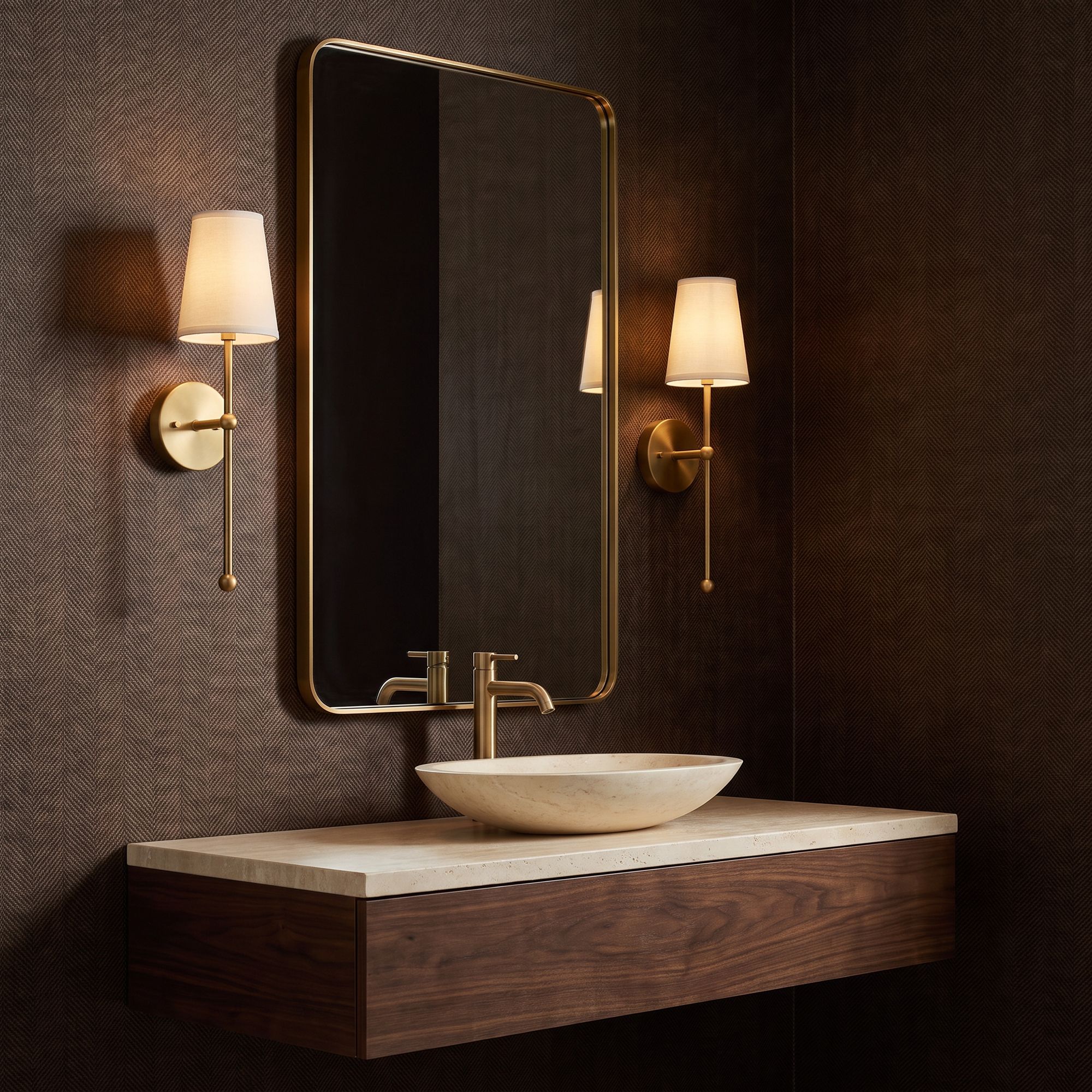 Image 1 Possini Euro Elena 21" High Warm Brass Wall Sconce in scene