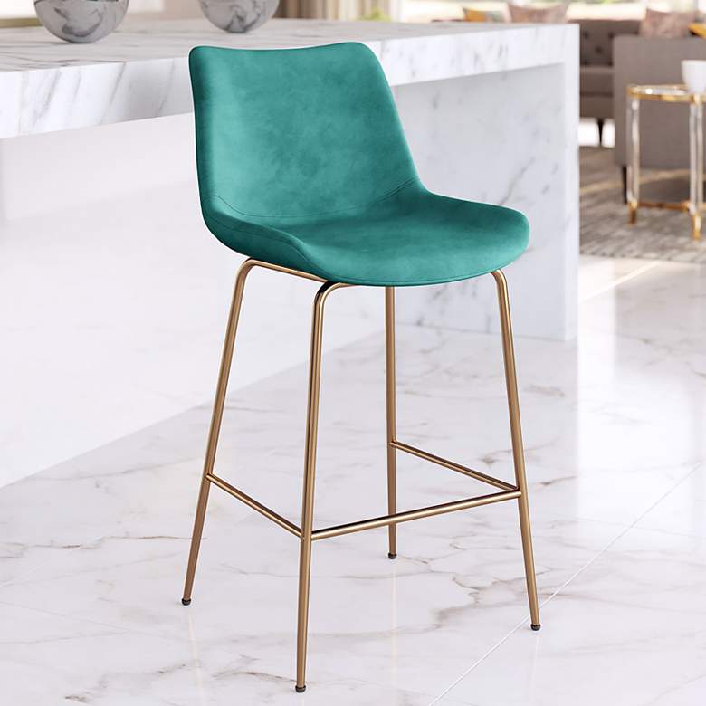 Image 1 24x20.5x38.6 Tony Counter Chair Green