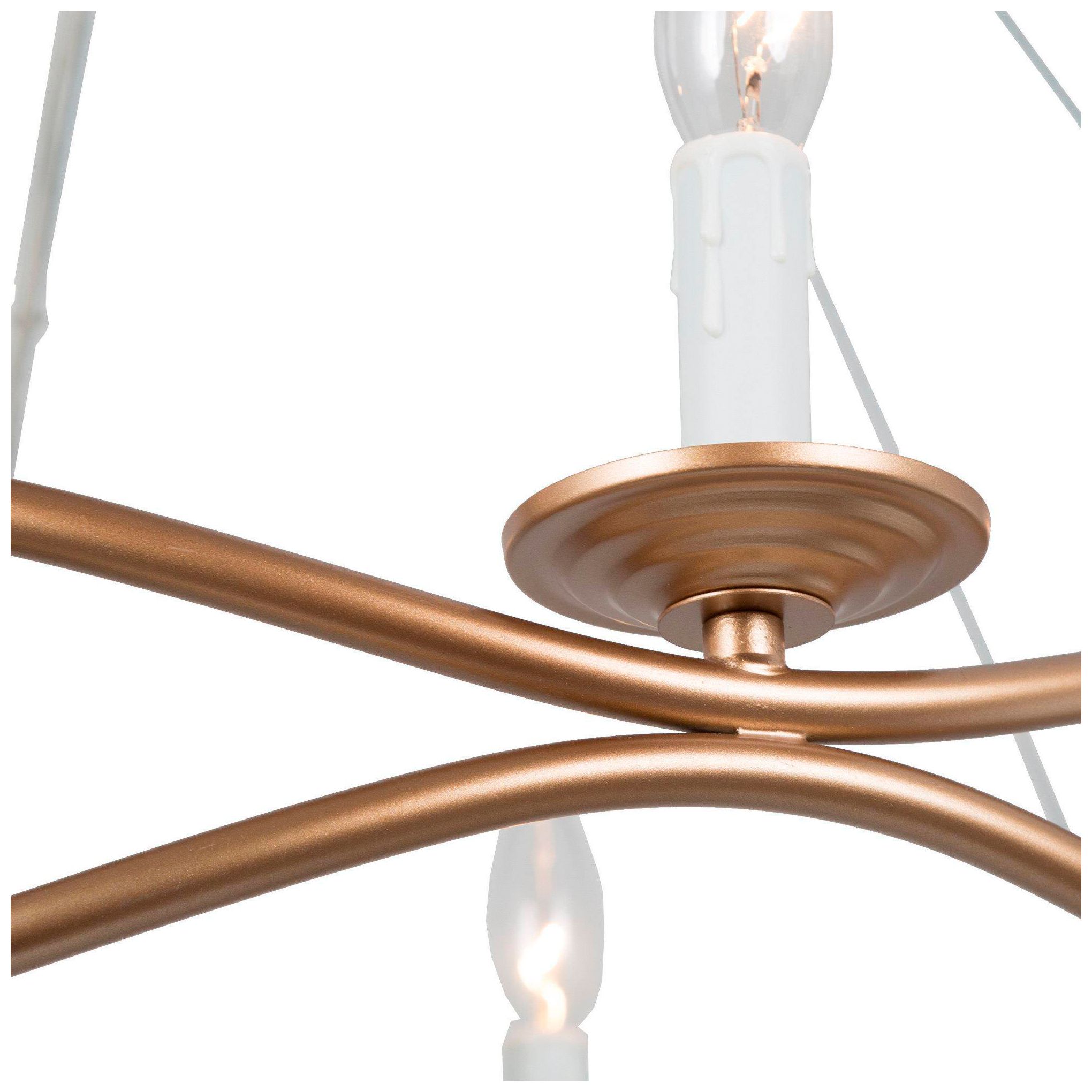 Image 3 25.2"W 5-Light Gold Wheel Candle Chandelier with Crystal more views