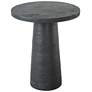 25.5" High Black Cement Round Side Table with Pedestal Base