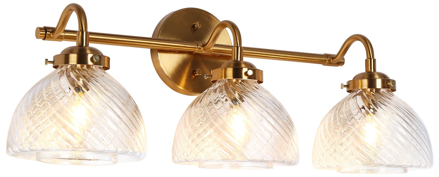 Image 2 25.5"W Polished Brass Gold 3-Light Bath Vanity Light