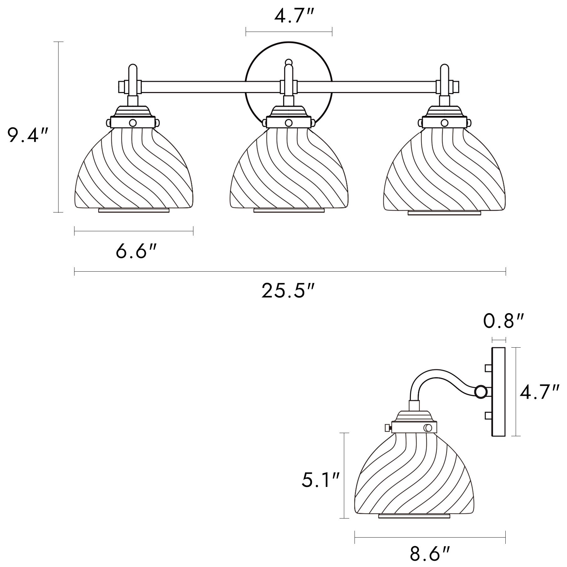 Image 4 25.5"W Polished Brass Gold 3-Light Bath Vanity Light more views