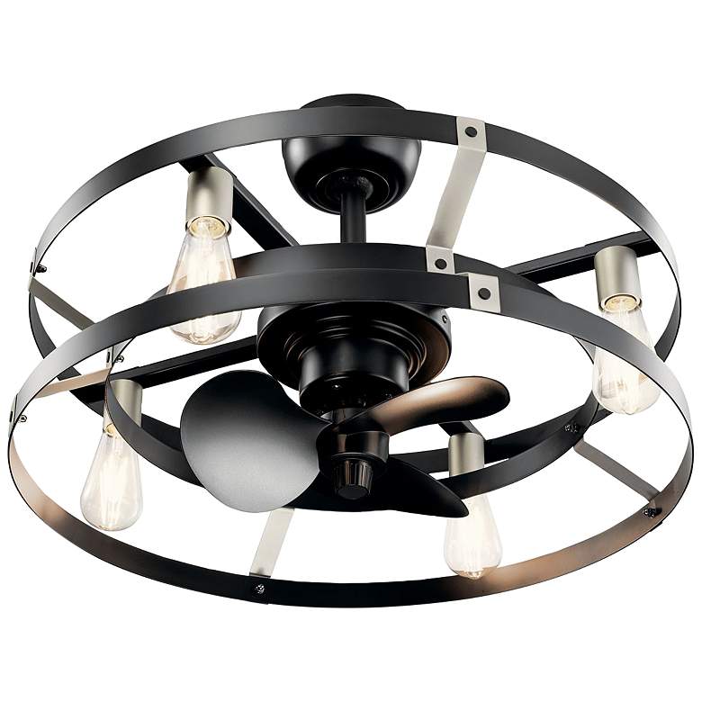 Image 5 25 inch Kichler Cavelli Black LED Ceiling Fan with Wall Control more views