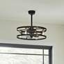 25" Kichler Cavelli Bronze LED Fandelier Ceiling Fan with Wall Control in scene