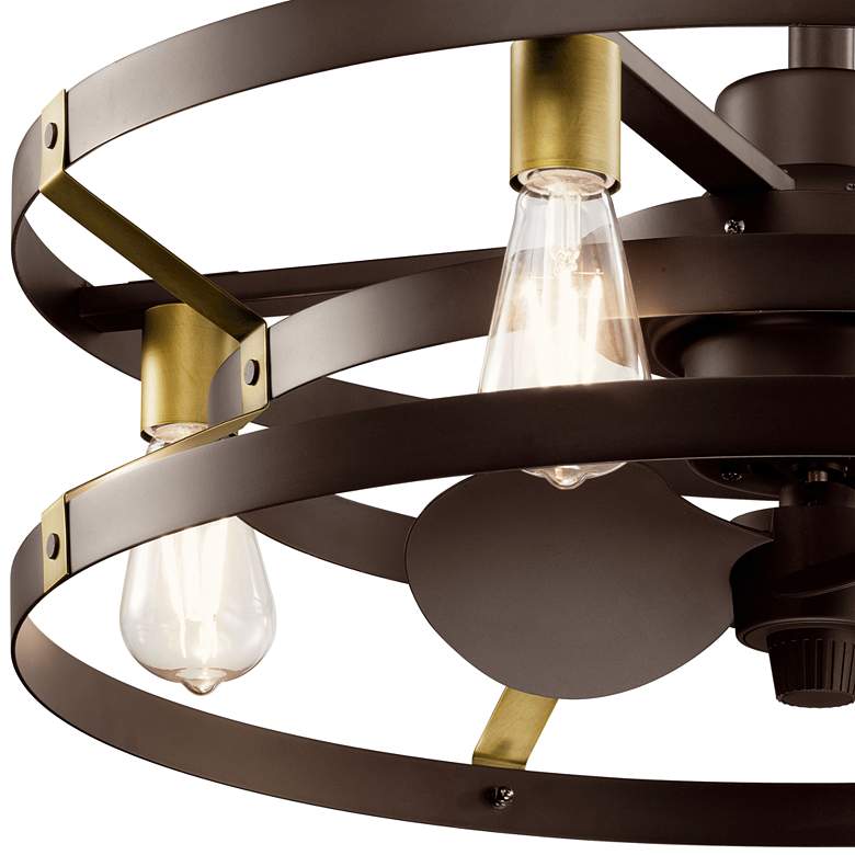 Image 4 25" Kichler Cavelli Bronze LED Fandelier Ceiling Fan with Wall Control more views