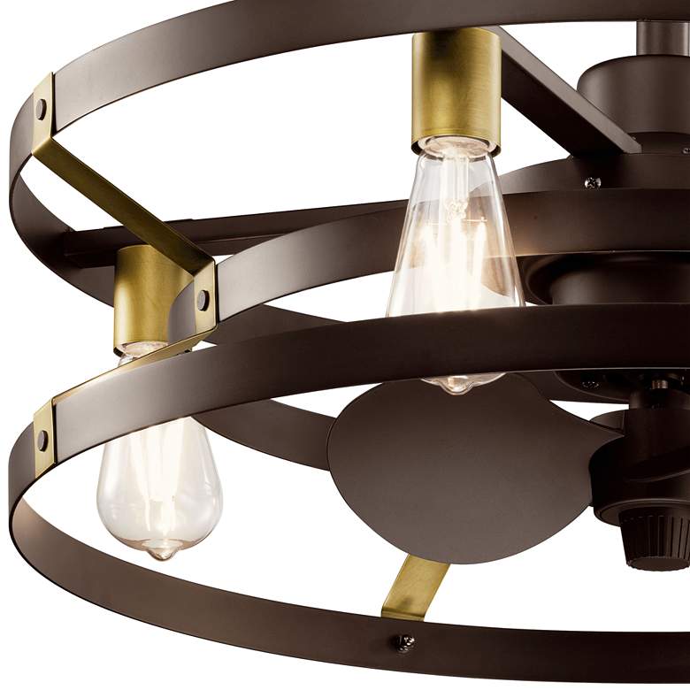 Image 4 25" Kichler Cavelli Bronze LED Fandelier Ceiling Fan with Wall Control more views