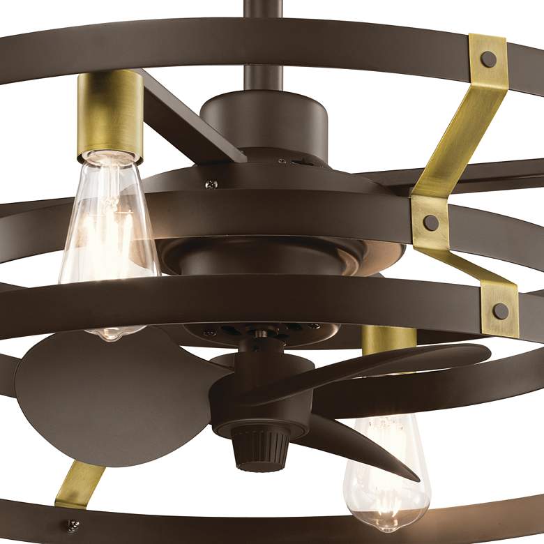Image 6 25 inch Kichler Cavelli Bronze LED Fandelier Ceiling Fan with Wall Control more views