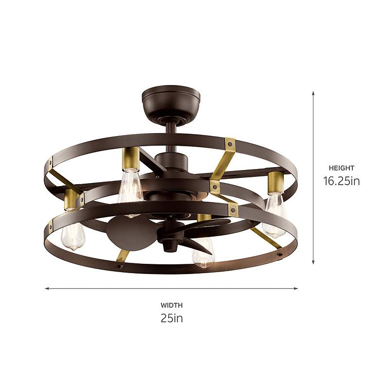 Image 7 25 inch Kichler Cavelli Bronze LED Fandelier Ceiling Fan with Wall Control more views