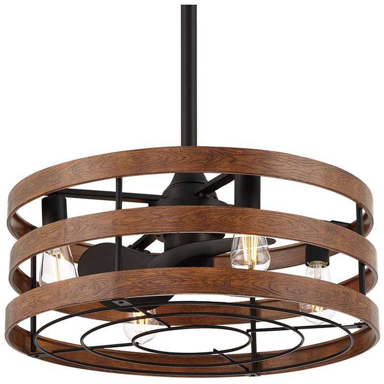 Image 3 25" Minka Aire Audrey Koa Coal LED Fandelier Ceiling Fan with Remote more views