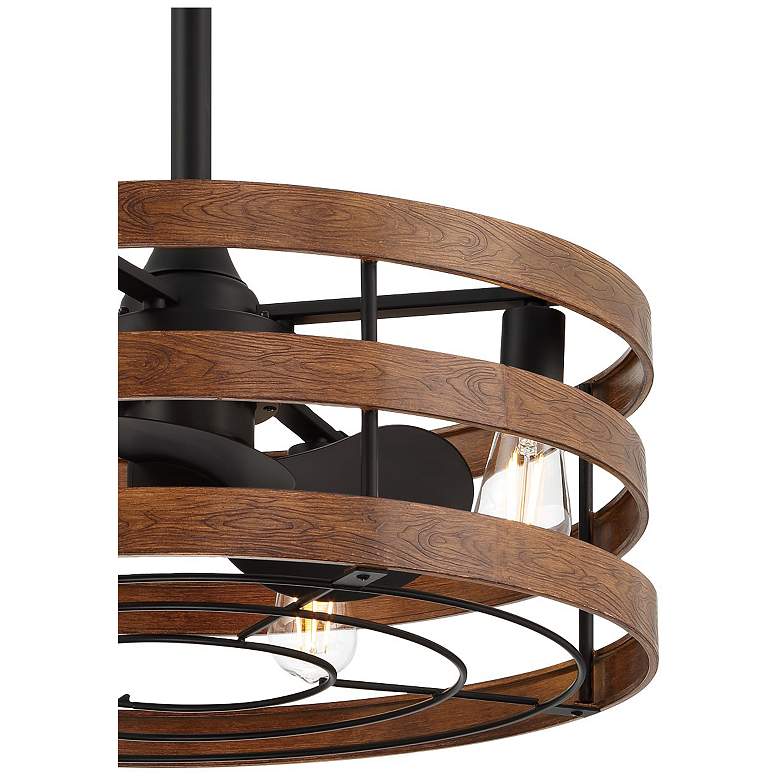 Image 4 25" Minka Aire Audrey Koa Coal LED Fandelier Ceiling Fan with Remote more views