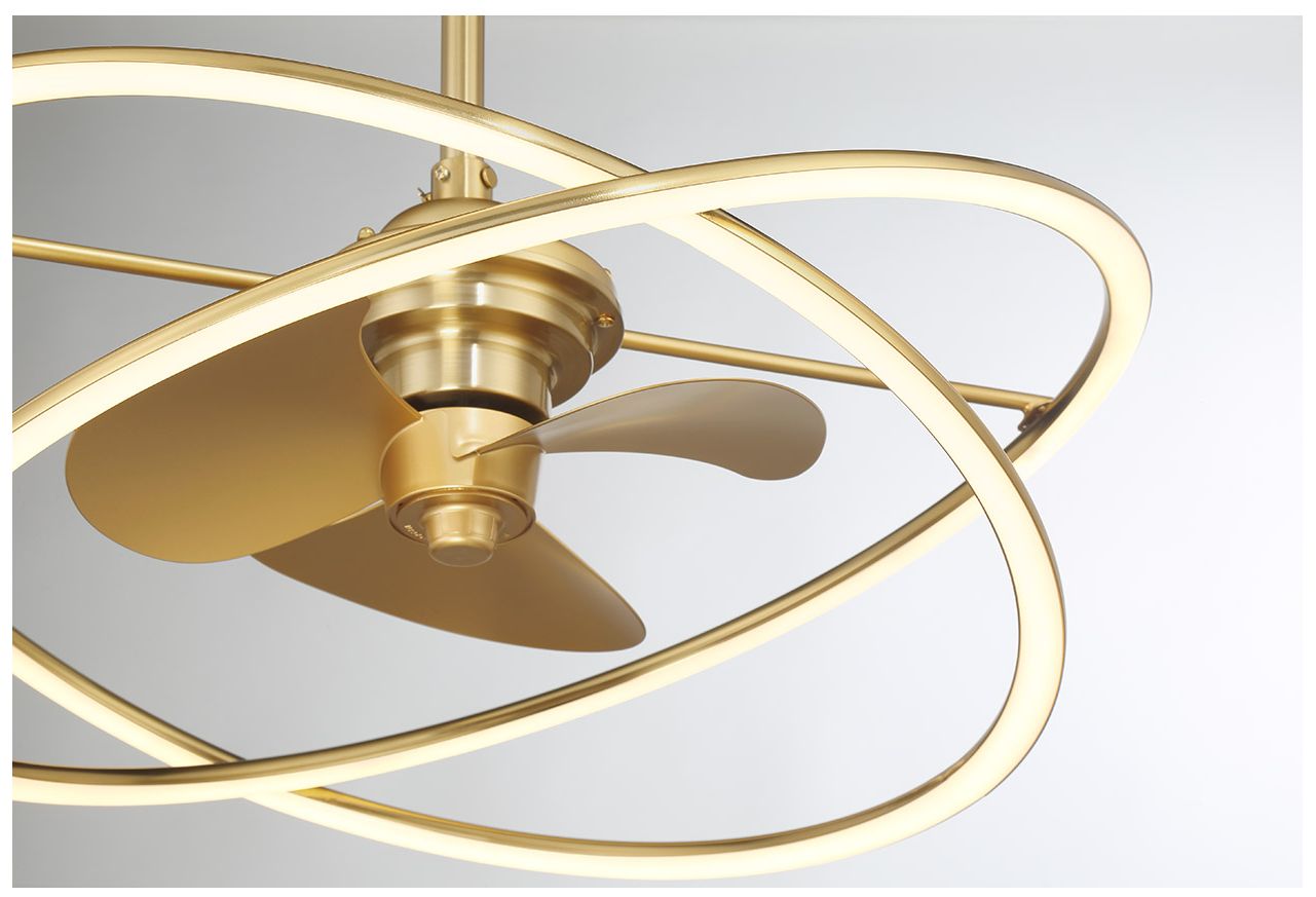 Image 6 25" Savoy House Dorado Warm Brass LED Fan D'Lier (Fandelier) more views