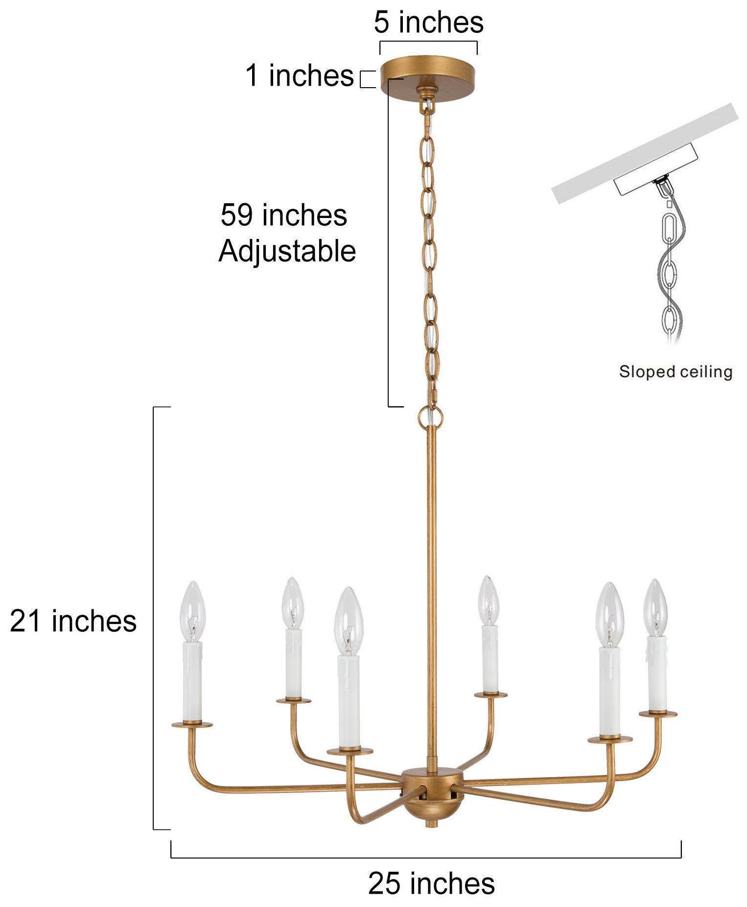 Image 5 25" Wide 6-Light Antique Brass Candle Chandelier more views