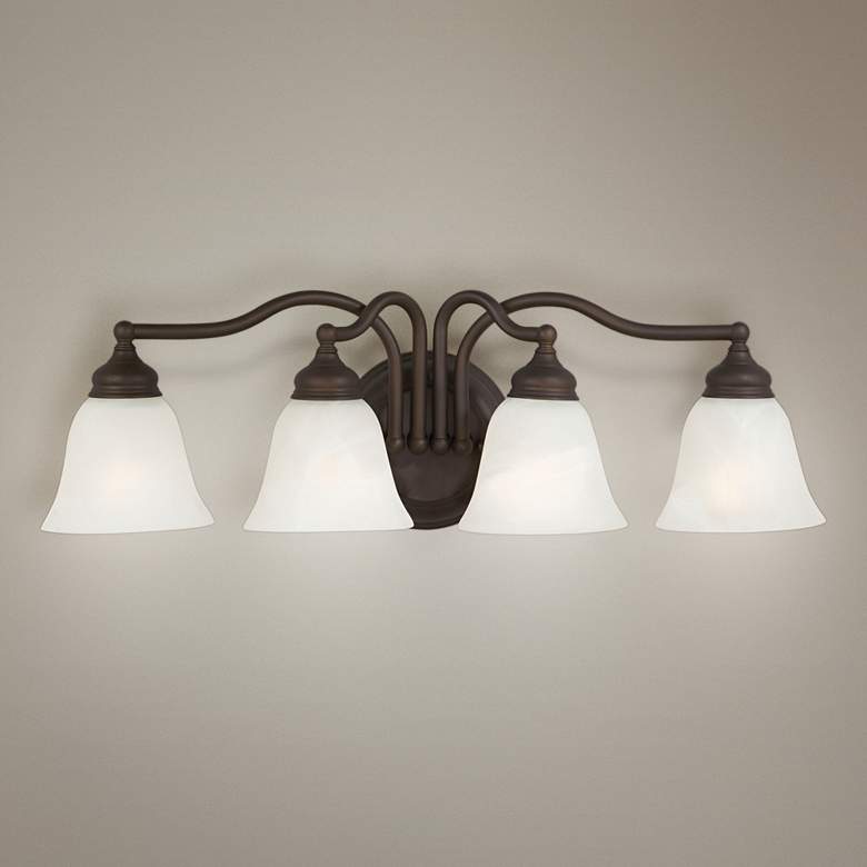 Image 1 25" Wide Oil Rubbed Bronze 4 Light Bath Light