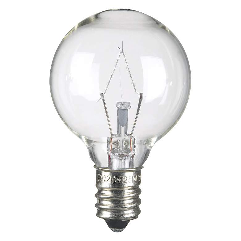 Image 1 25 Watt G-11 Krypton Clear Candelabra Base Light Bulb