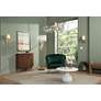 1_Leighton Green Velvet and Gold Tufted Accent Chair in scene