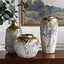 1_Brisbane 11 1/2" High Matte Gold and Gray Decorative Vase in scene