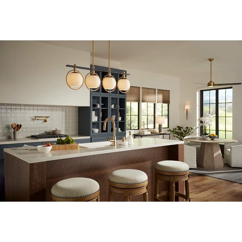 Image 1 Oliver 30 1/2" Weathered Oak Swivel Barstool in scene