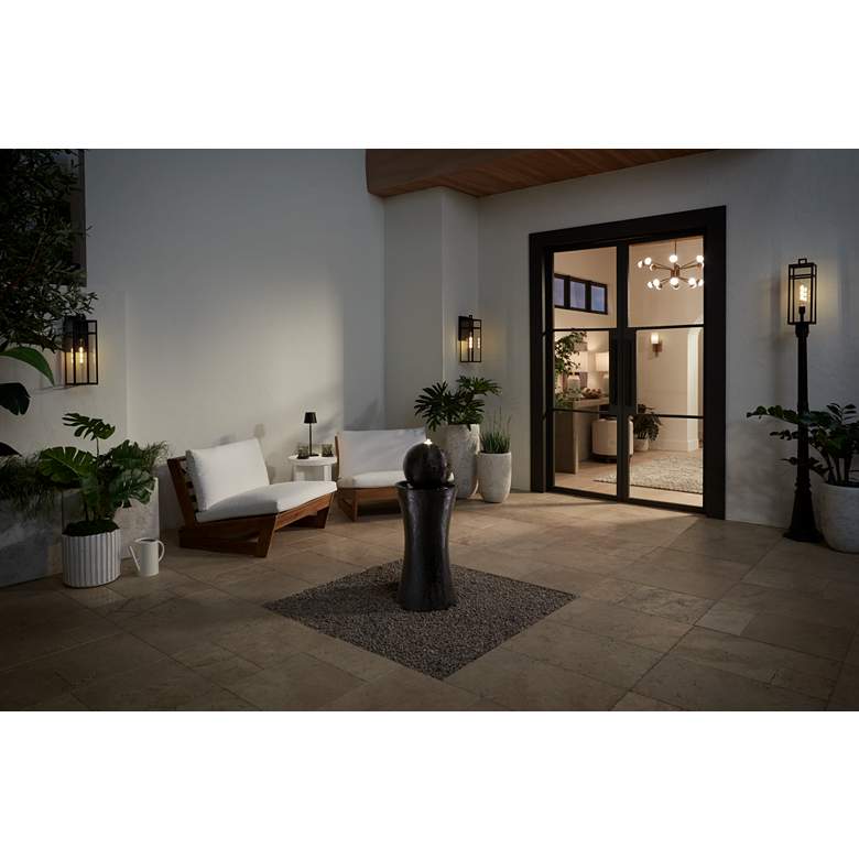 Image 1 San Lucas 18 3/4" High Sand Black Outdoor Wall Light Set of 2 in scene