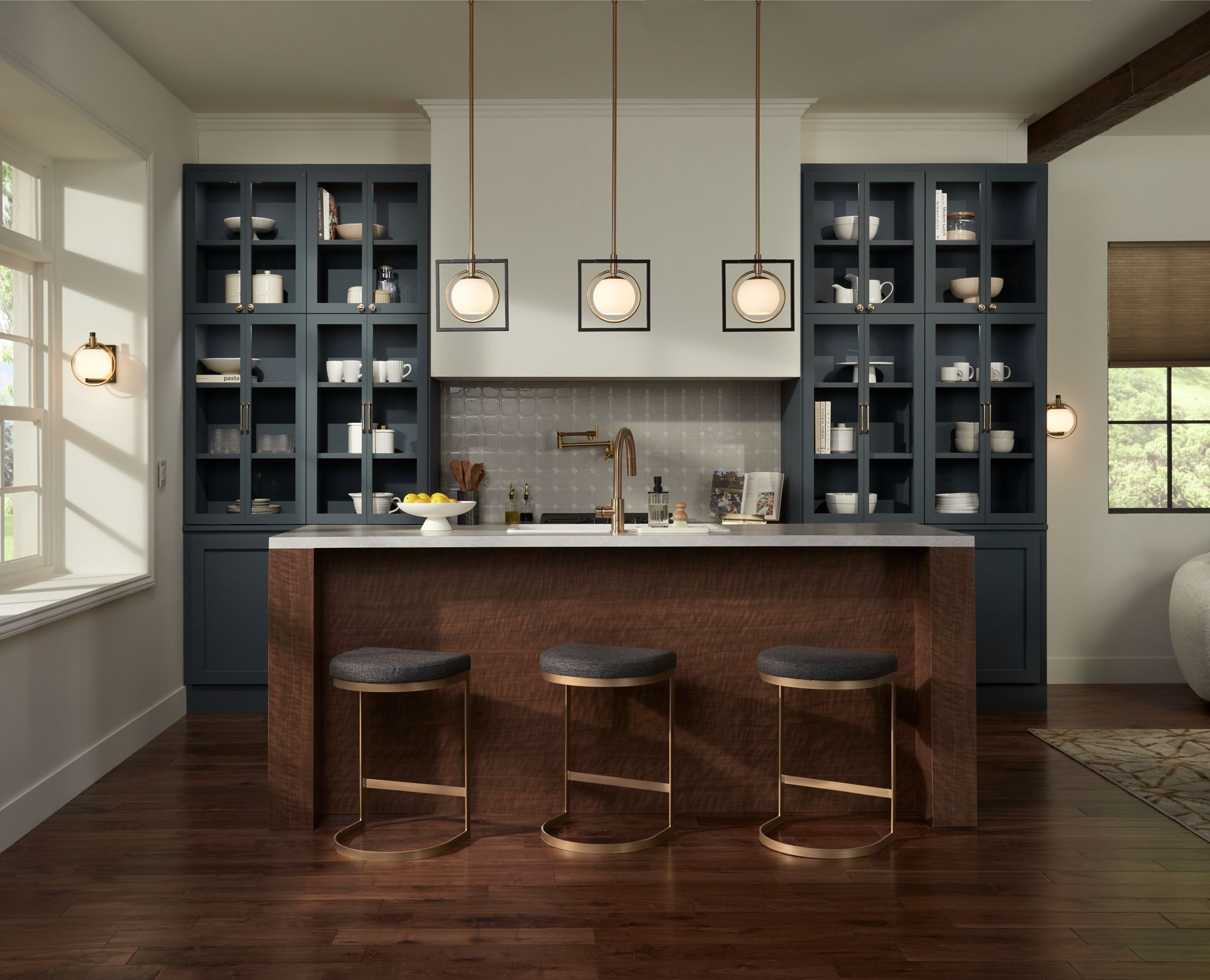 Marc 25" Charcoal Fabric Counter Stool in scene