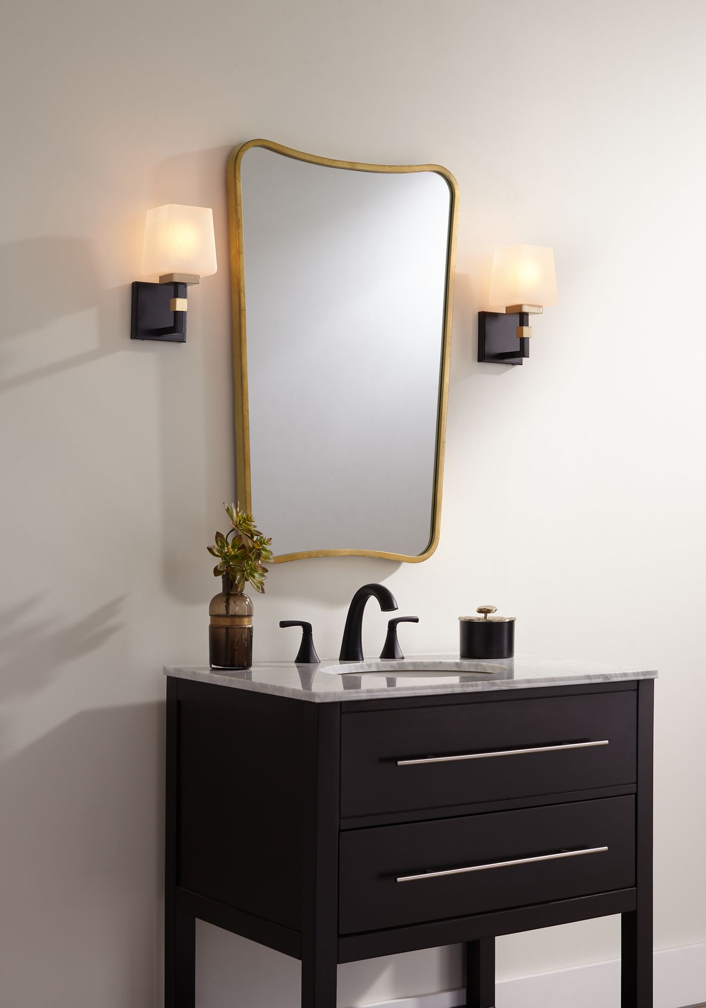 Image 1 Uttermost Segundo Metal Brass 22" x 34" Wall Mirror in scene