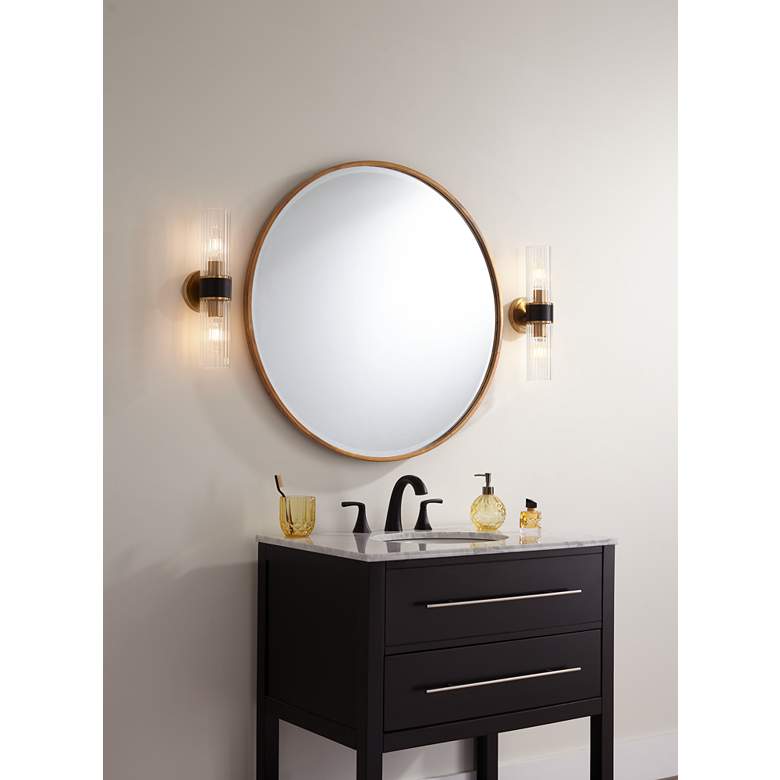 Image 7 Uttermost Mayfair Antique Copper 34" Round Wall Mirror in scene