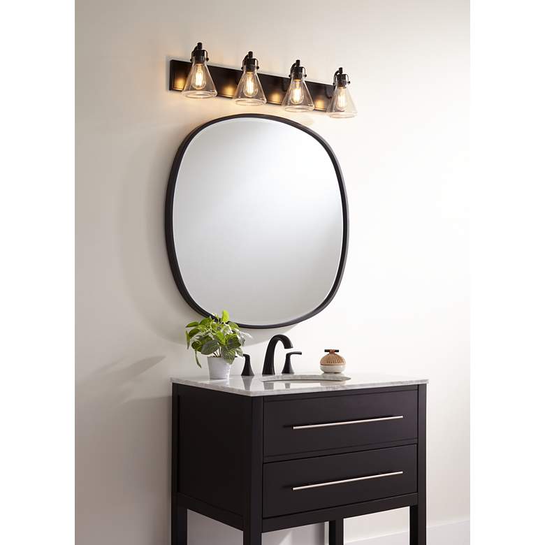 Image 1 Possini Euro Cindy 33" Wide Bronze 4-Light Bath Light in scene