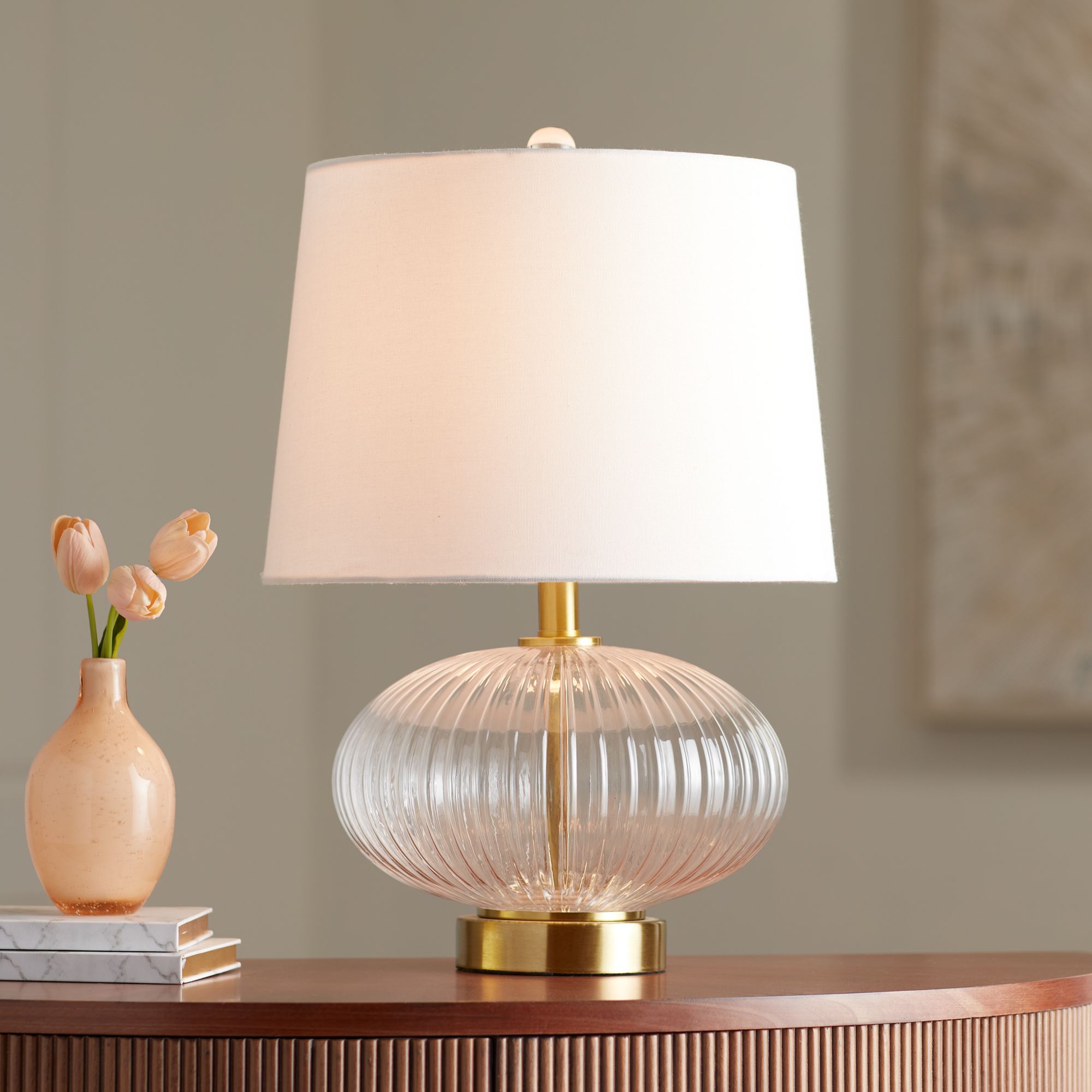 Image 1 Darrah 20" High Clear Glass Table Lamp in scene