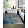 Thumbnail1 of Corsica Water 914603 7'6"x9'6" Blue Rectangular Area Rug in scene