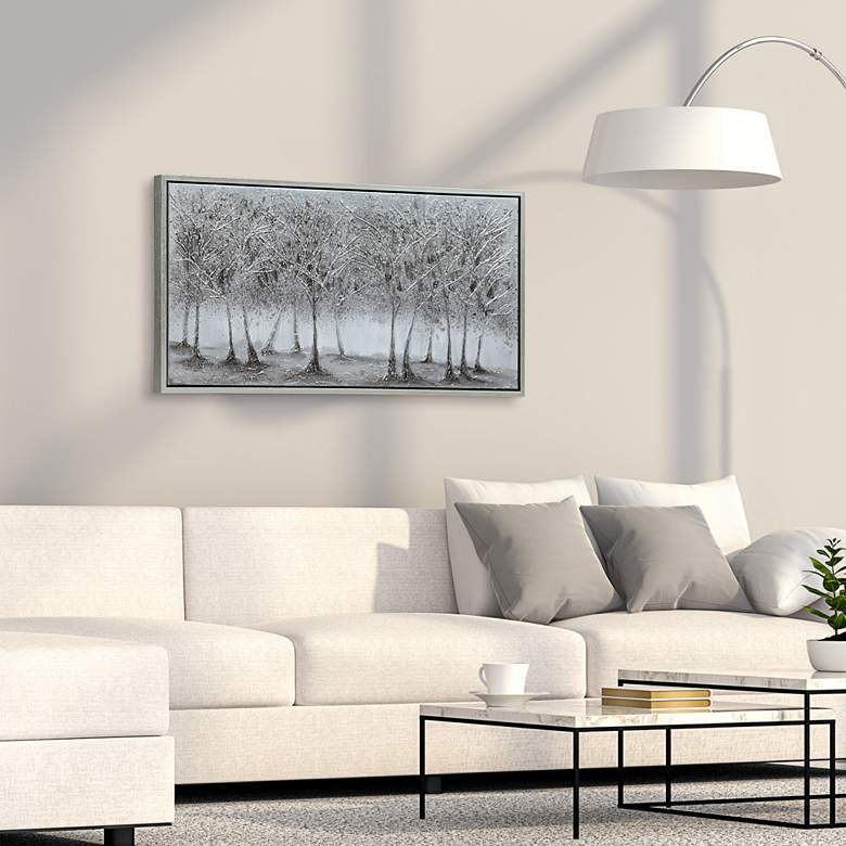 Image 1 Solitary Field 48"W Textured Metallic Framed Canvas Wall Art in scene