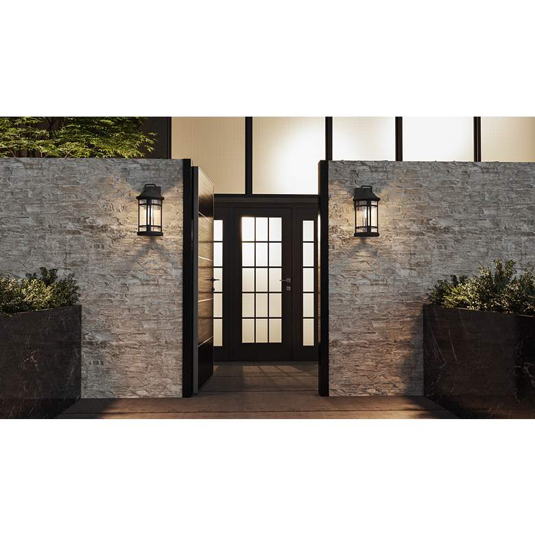 Quoizel Quincy 15 1/2&quot; High Earth Black Outdoor Wall Light in scene
