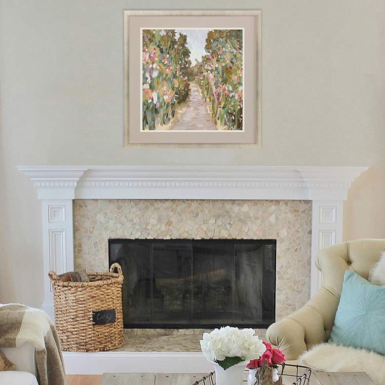 Image 1 Garden Delight - Path 41" Square Giclee Framed Wall Art in scene