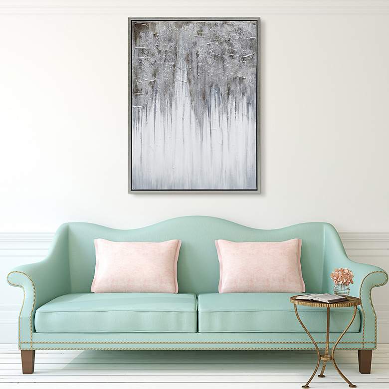 Image 1 Iceberg 40 inch High Textured Metallic Framed Canvas Wall Art in scene