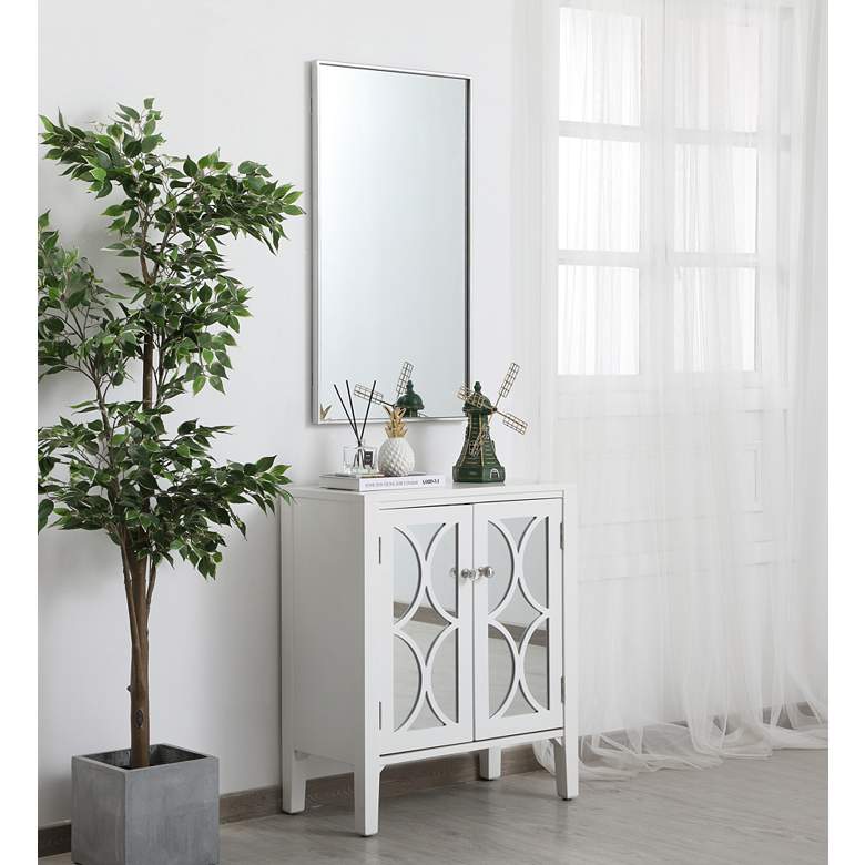 Image 1 20-in W x 36-in H Metal Frame Rectangle Wall Mirror in Silver in scene