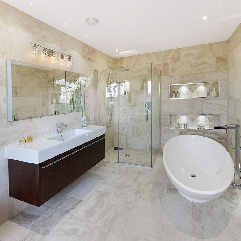 Image 1 Joliet 38" Wide Brushed Nickel 5-Light Bath Light in scene