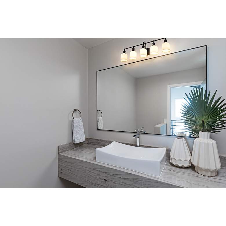 Image 1 Bryant 40 1/2" Wide Matte Black 5-Light Vanity Bath Light in scene