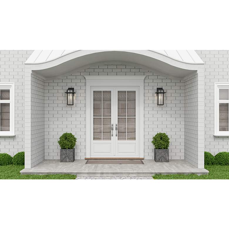 Image 1 Quoizel Randall 16 1/2" High Mottled Black Outdoor Wall Light in scene