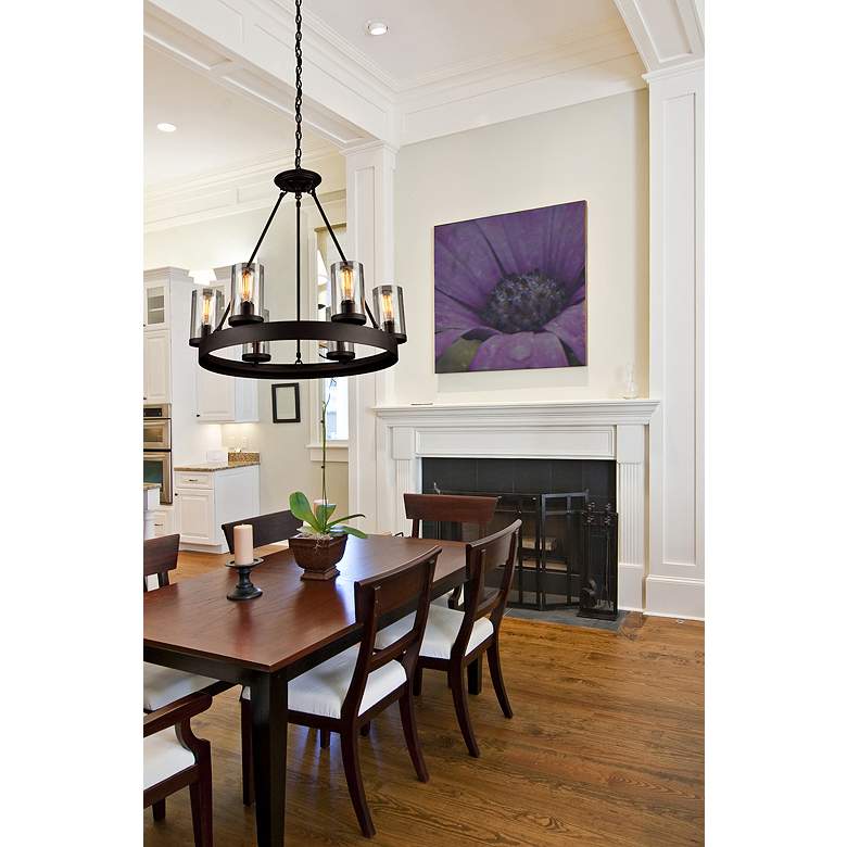Image 1 Menlo Park 26" Wide Oil-Rubbed Bronze 6-Light Chandelier in scene