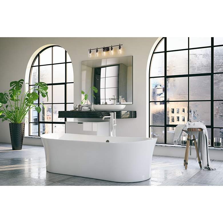 Image 1 Joliet 38" Wide Matte Black 5-Light Bath Light in scene