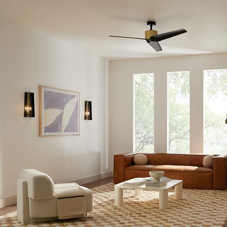 Image 1 56" Kichler Almere Brushed Brass Ceiling Fan in scene