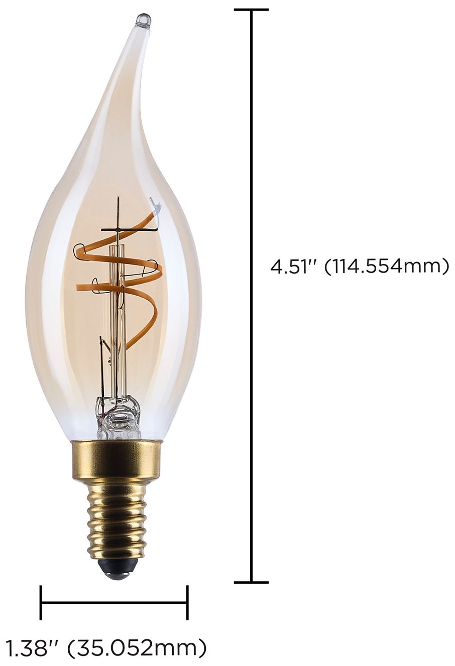 25W Equivalent 3.5W LED Dimmable Clear Candelabra Bulb by Satco
