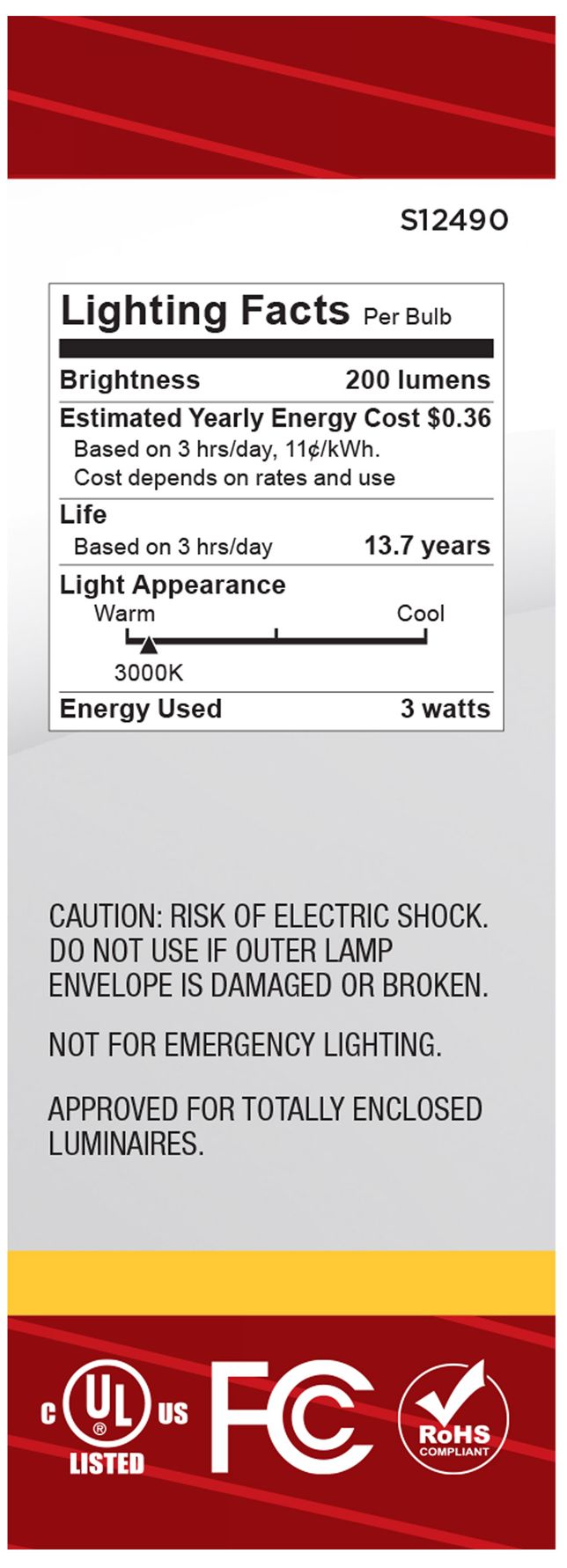Image 7 25W Equivalent 3W Dimmable LED Filament B11 Bulb by Satco more views