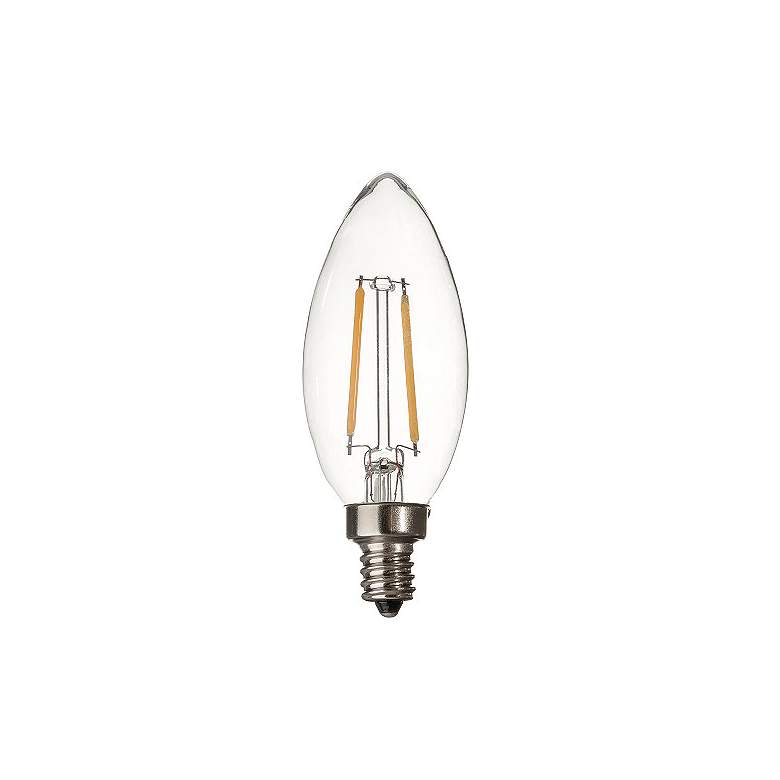 Image 1 25W Equivalent Clear 2W 12 Volt LED Dimmable Candelabra Bulb