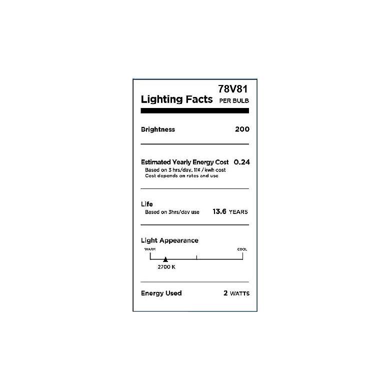 Image 2 25W Equivalent Clear 2W 12 Volt LED Non-Dimmable E12 Bulb more views