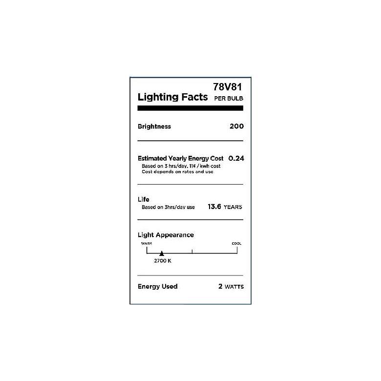 Image 2 25W Equivalent Clear 2W 12 Volt LED Non-Dimmable E12 Bulb more views