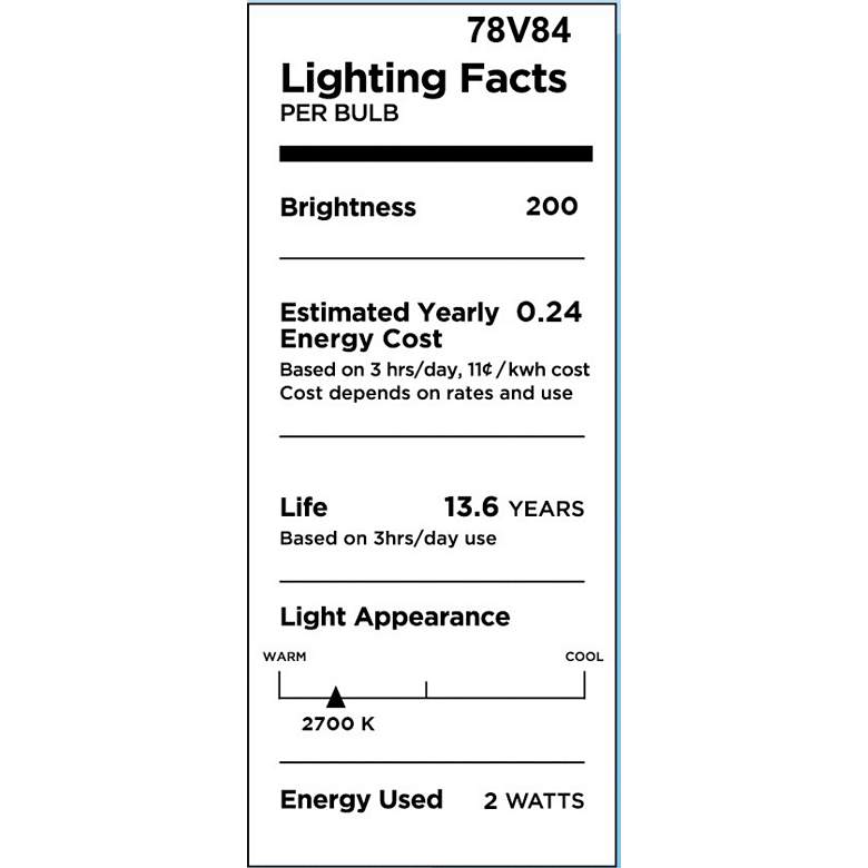 Image 2 25W Equivalent Clear 2W 12 Volt LED Non-Dimmable E26 Torpedo more views