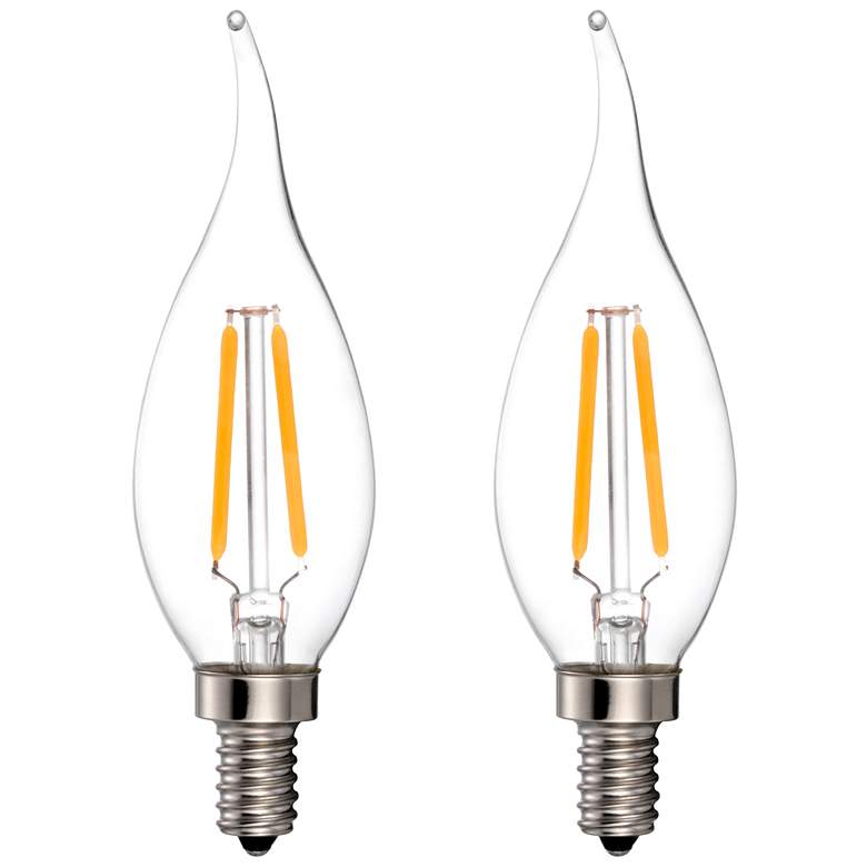 Image 1 25W Equivalent Clear 2W LED Dimmable Candelabra Bulb 2-Pack