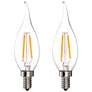 25W Equivalent Clear 2W LED Dimmable Candelabra Bulb 2-Pack